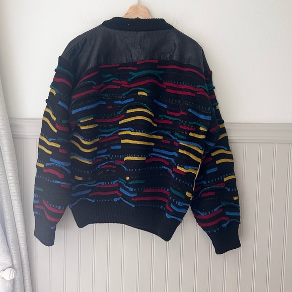Vintage 90s Saxony Hip Hop Multicolor Crewneck Sweater No SIZE Tag - Picture 10 of 14